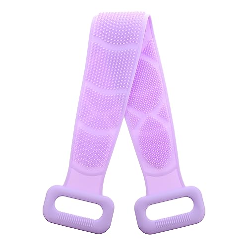 MUSISALY Badetuch Aus Silikon Griff Scheuerband Rückenschrubber Mit Langem Riemen Körperwäscher Für Männer Peeling-rückenwäscher Badeschrubber Shampoo Für Die Kopfhaut Violet Kieselgel MUSISALY Badetuch Aus Silikon Griff Scheuerband Rückenschrubber Mit Langem Riemen Körperwäscher Für Männer Peeling-rückenwäscher Badeschrubber Shampoo Für Die Kopfhaut Violet Kieselgel von MUSISALY