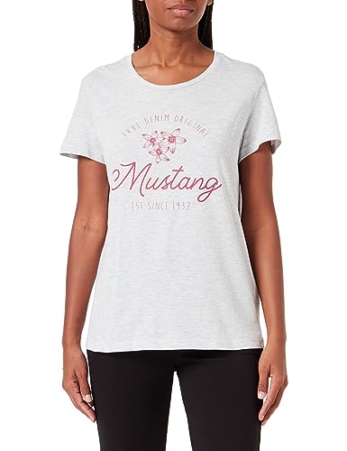 MUSTANG Damen Style Alina C Print T-Shirt, Light Grey Melange 4141, X-Small von MUSTANG