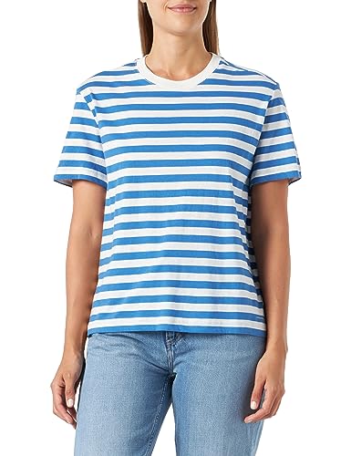 MUSTANG Damen Style Alina C Striped T-Shirt, UMI Stripe Blue 12435, M von MUSTANG