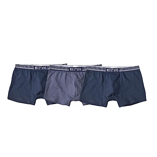 Mustang Herren 3er Pack Boxershorts Retro Navy S von Mustang