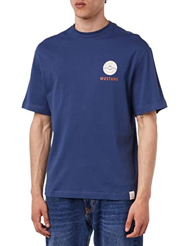 MUSTANG Herren Aidan C Print T-Shirt, Dark Denim 5242, XL von MUSTANG