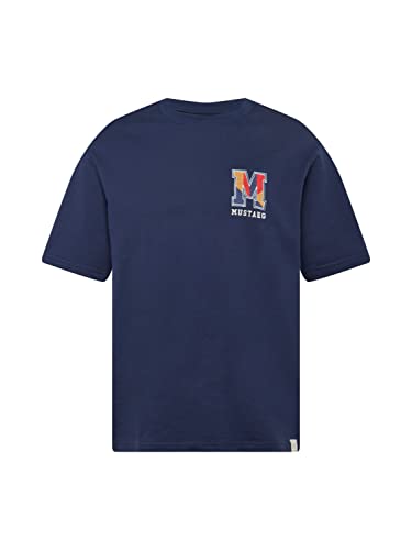 MUSTANG Herren Andrew C Embro T-Shirt, Navy Blazer 5324, L von MUSTANG