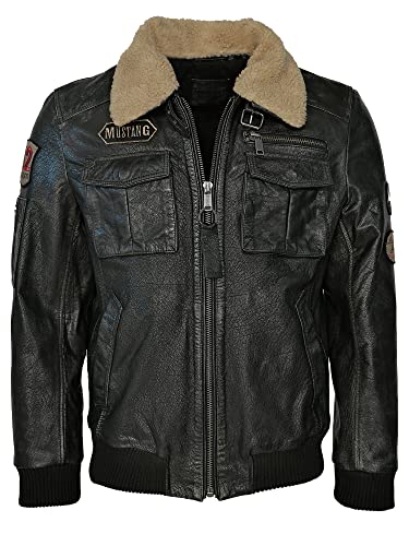 MUSTANG Herren Lederblouson Karlstad Black 5XL von MUSTANG