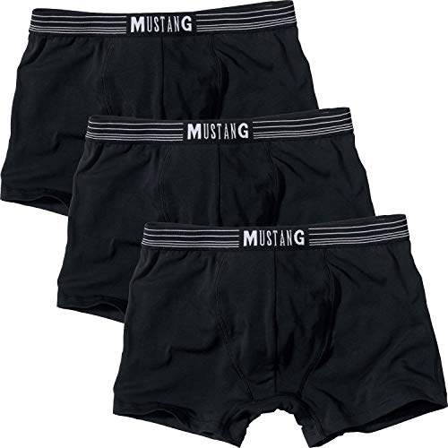 MUSTANG Herren 3er Pack Boxershorts Retro Black M von MUSTANG