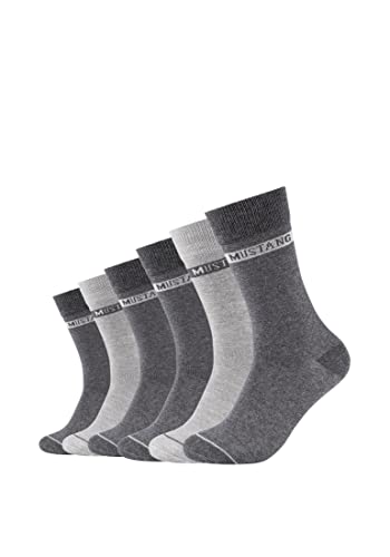 MUSTANG Herren Socken 6er Pack 39/42 dark grey mix von MUSTANG