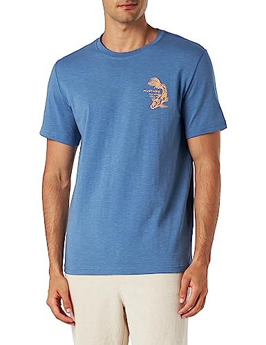 MUSTANG Herren Style Alex C Print T-Shirt, Moonlight Blue 5169, L von MUSTANG