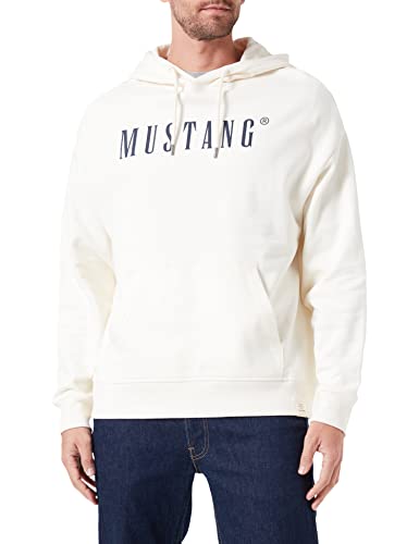 MUSTANG Herren Style Bennet Modern Hd Kapuzenpullover, Flüsterweiß, XL von MUSTANG