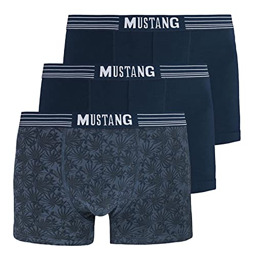 MUSTANG Herren Unterhosen Retro Boxer Palm Print 3er Pack, Wäschegröße:M von MUSTANG