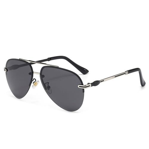 Halbrahmen-Sonnenbrille für Herren, zum Autofahren, Metall, modische Outdoor-Sonnenbrille für Männer, UV400, A2, Einheitsgröße von MUTYNE