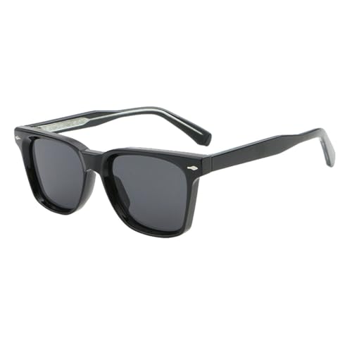 MUTYNE Graugrüne modische Sonnenbrille für Damen, quadratische Acetat-Sonnenbrille für Herren, Uv400, schwarz, Einheitsgröße von MUTYNE