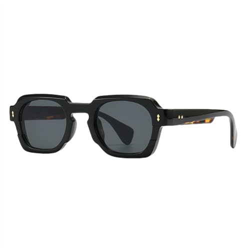 MUTYNE Grün-braune Retro-Sonnenbrille für Damen, UV400, quadratische Sonnenbrille für Herren, schwarzes Sommer-Accessoire für Damen, schwarzer Leopardenrahmen, Einheitsgröße von MUTYNE