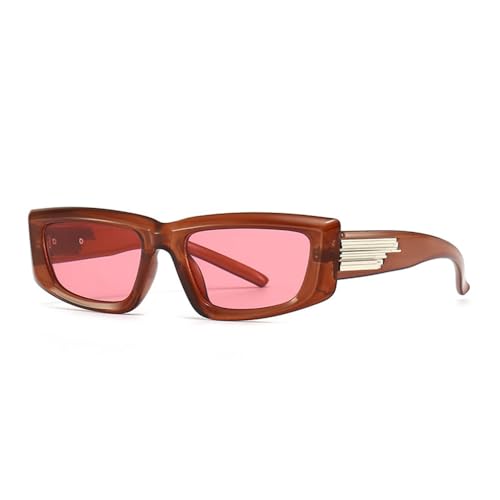 MUTYNE Kleine quadratische Sonnenbrille für Damen und Herren, Luxus-Vintage-Sonnenbrille, weiblich und männlich, schwarz, rosa, UV400, 6 von MUTYNE