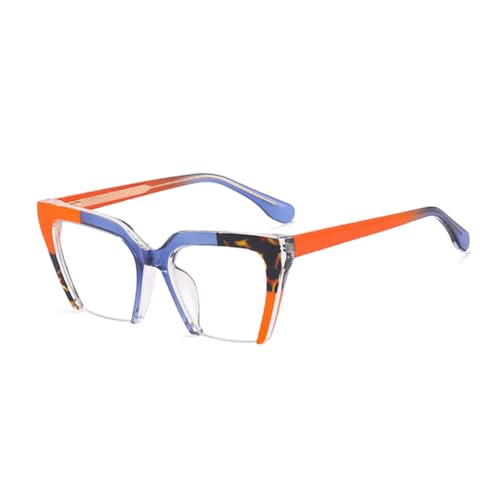 MUTYNE Modische Brillengestelle für Damen, flexibel, Federbrille, Vintage-Brille, Blau/Orange, Einheitsgröße von MUTYNE