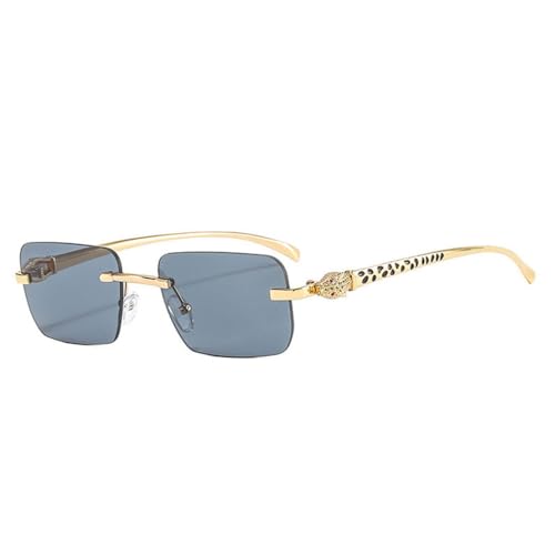 MUTYNE Modische Sonnenbrillen für Damen, randlos, mit Farbverlauf, Retro-Sonnenbrille, rahmenlose Damenbrille, C02 Schwarzgold, Einheitsgröße von MUTYNE