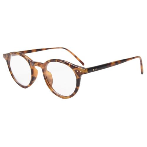 MUTYNE Ovale Brille, Retro, Damen, klare Gläser, runde Sonnenbrille für Herren, weibliche Accessoires, rund, Leopardenmuster, Einheitsgröße von MUTYNE
