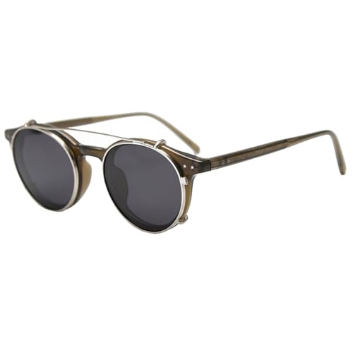 MUTYNE Ovale Brille, Retro, Damen, klare Gläser, runde Sonnenbrille für Herren, weibliche Accessoires, rund, grün mit schwarz, Einheitsgröße von MUTYNE