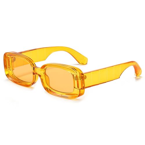 MUTYNE Quadratische Sonnenbrille für Damen und Herren, modisch, rechteckig, gelb, für den Sommer, Outdoor, Strand, UV400, gelb von MUTYNE