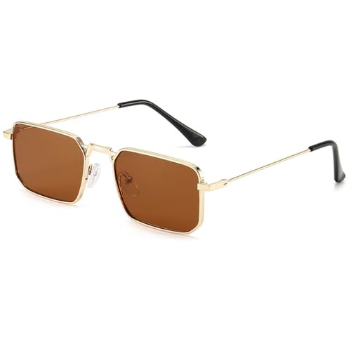 MUTYNE Rechteckige Sonnenbrille für Damen, Metallrahmen, Vintage, quadratische Sonnenbrille für Herren, Schattierungen für Damen, 5 von MUTYNE