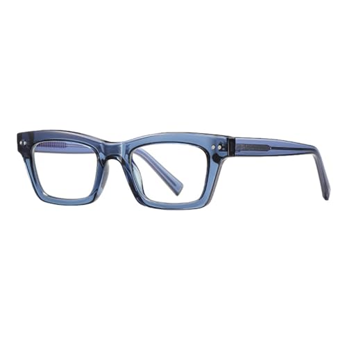 MUTYNE Retro-Brillengestell für Herren, Acetat, kleine quadratische Brille, blau/schwarz, für Damen, blau mit transparent, Einheitsgröße von MUTYNE