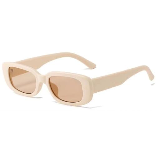 MUTYNE Retro Kleine Rechteckige Sonnenbrille UV400-Schutz Sonnenbrille Bonbonfarbene Gläser Brille Für Damen Herren,C15 von MUTYNE