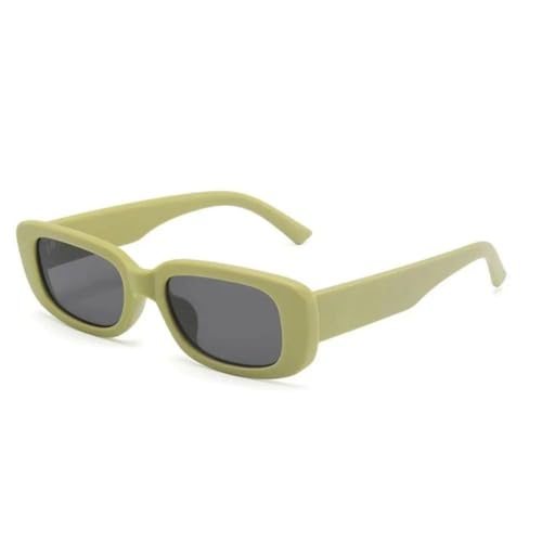 MUTYNE Retro Kleine Rechteckige Sonnenbrille UV400-Schutz Sonnenbrille Bonbonfarbene Gläser Brille Für Frauen Männer,C14 von MUTYNE