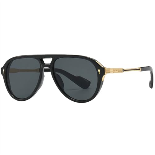 MUTYNE Retro-Sonnenbrille für Damen, Damen, Herren, Sonnenbrille, Uv400, Braun, Schwarz, Herren, Gold, Schwarz, Einheitsgröße von MUTYNE