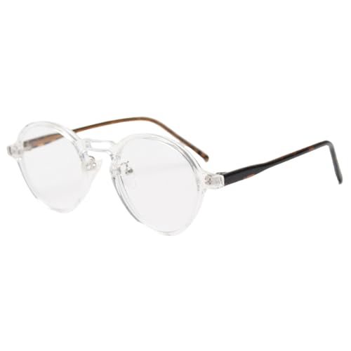 MUTYNE Rundes Retro-Brillengestell für Herren, Brille für Damen, Acetat, klare Gläser, Schwarz/Braun, Schwarz mit Klar, Einheitsgröße von MUTYNE