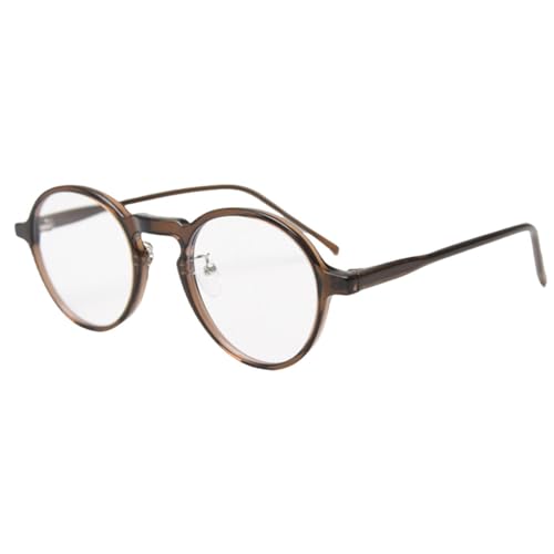 MUTYNE Rundes Retro-Brillengestell für Herren, Brille für Damen, Acetat, klare Gläser, Schwarzbraun, mattschwarzer Rahmen, Einheitsgröße von MUTYNE