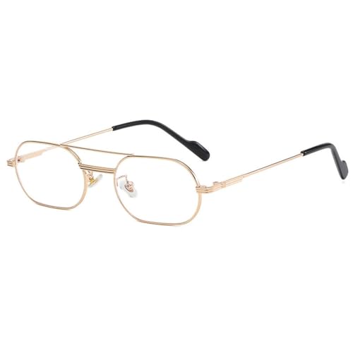 MUTYNE Schmale Sonnenbrille für Herren, modische ovale Sonnenbrille für Damen, klassischer Metallrahmen, C05, klar, Einheitsgröße von MUTYNE