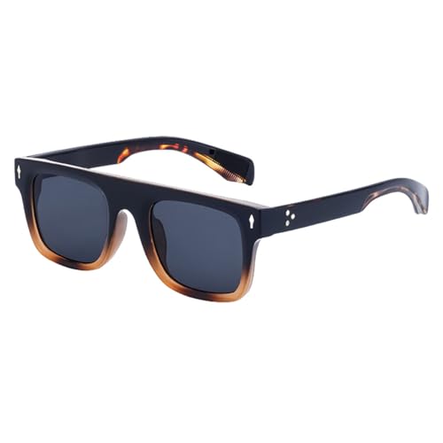 MUTYNE Schwarze Sonnenbrille mit quadratischem Rahmen, Uv400, Damen-Outdoor-Mode-Sonnenbrille für Herren, brauner Leopard, schwarzer Leopardenrahmen, Einheitsgröße von MUTYNE