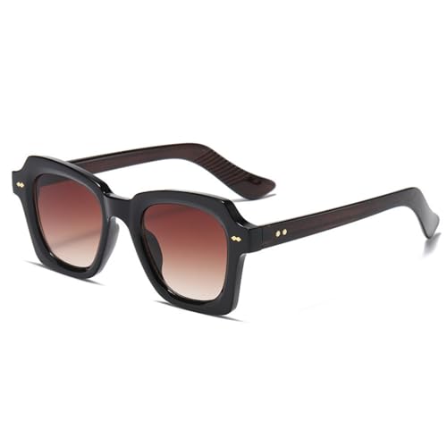 MUTYNE Sonnenbrille für Damen, modisch, Retro, quadratisch, Punk-Stil, UV400, trendige Sonnenbrille für Herren, Jelly Tea Colors, Brillen für Damen, Schwarz von MUTYNE