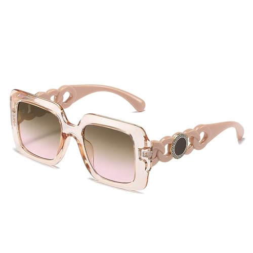 MUTYNE Sonnenbrille für Damen, übergroß, quadratisch, für Damen und Herren, Luxus-Brille, Farbverlauf, UV400-Schutz, transparent von MUTYNE