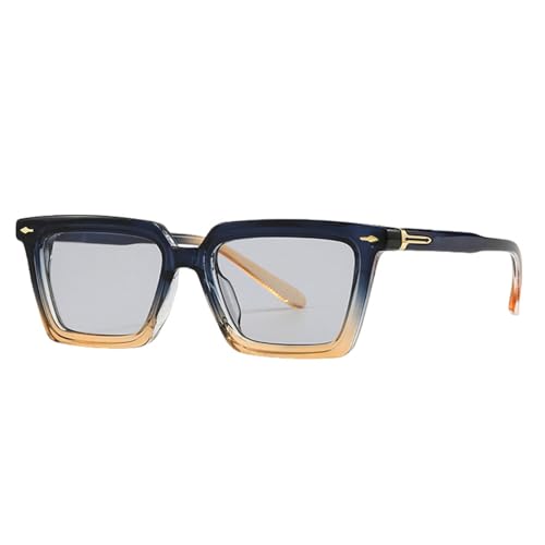 MUTYNE Sonnenbrille für Herren, UV400, Grün, Braun, Grau, quadratisch, für Damen, europäischer Retro-Stil, Rahmen blau-braun, Einheitsgröße von MUTYNE