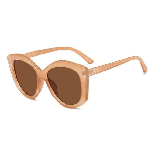 MUTYNE Übergroße Polygon-Sonnenbrille für Damen und Herren, farbige Sonnenbrillen für Damen im Freien, Gelb, Kaffee von MUTYNE