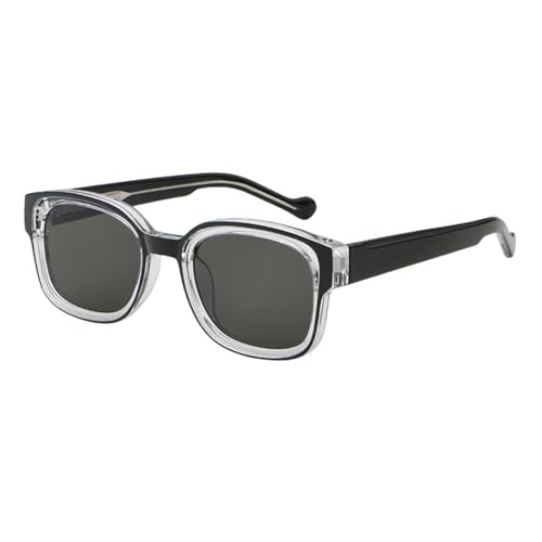 MUTYNE Uv400 Modische Sonnenbrille für Damen, quadratische Acetat-Sonnenbrille für Herren, braun, schwarz, schwarzer klarer Rahmen, Einheitsgröße von MUTYNE