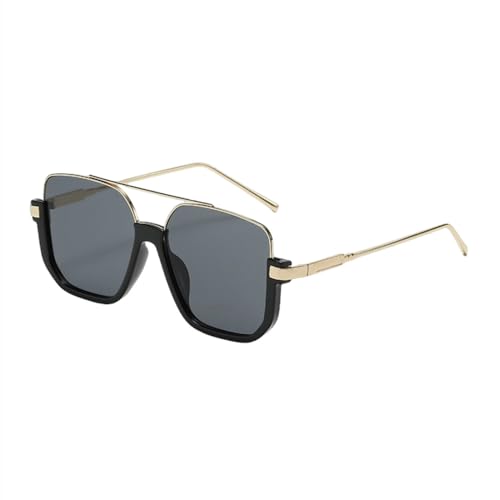 MUTYNE Vintage übergroße Sonnenbrille, modisch, für Herren und Damen, quadratische Schattierungen, Brillen, trendige, beliebte UV400-Sonnenbrille, Schwarz, Gold, Schwarz, Einheitsgröße von MUTYNE