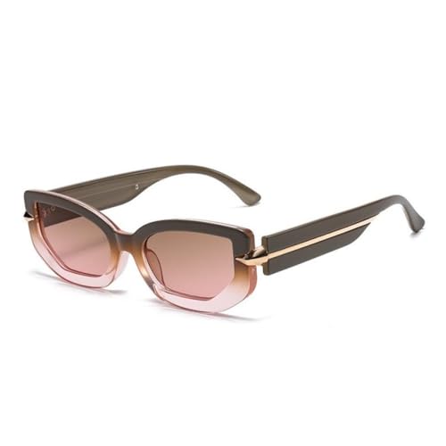 Modische Sonnenbrille mit Farbverlauf für Männer und Frauen, Retro, Unisex, minimalistisches Temperament, modische Brille, UV400, Grau/Pink von MUTYNE