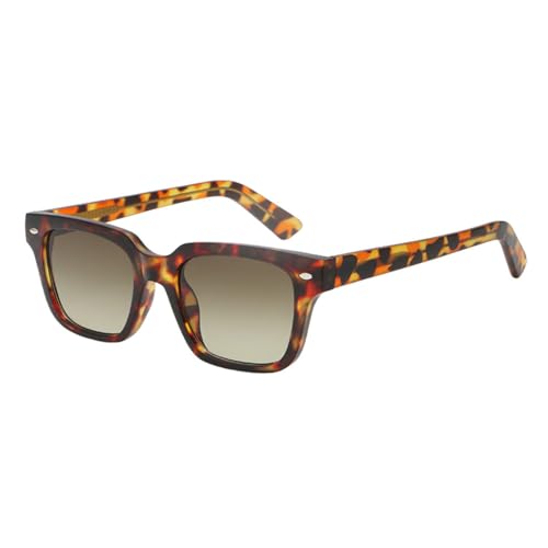 Modische quadratische Sonnenbrille, UV400, Acetat, Herren-Sonnenbrille für Damen, Leopardenmuster, Grün, für Männer, Leopard mit Grau, Einheitsgröße von MUTYNE