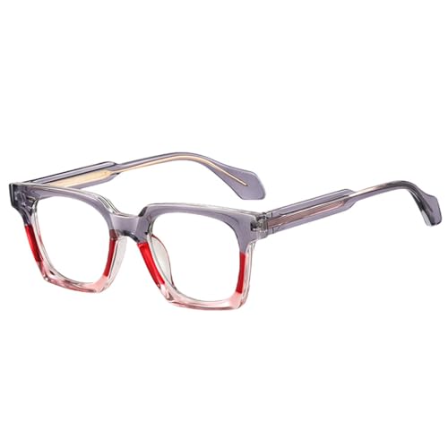 Modischer quadratischer Brillenrahmen für Männer, klare Gläser, Verlaufsbrille für Frauen, Rosa, Blau, Schwarz, braun-grauer Rahmen, Einheitsgröße von MUTYNE