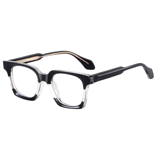 Modischer quadratischer Brillenrahmen für Männer, klare Gläser, Verlaufsbrille für Frauen, Rosa, Blau, Schwarz, schwarzer, klarer Rahmen, Einheitsgröße von MUTYNE