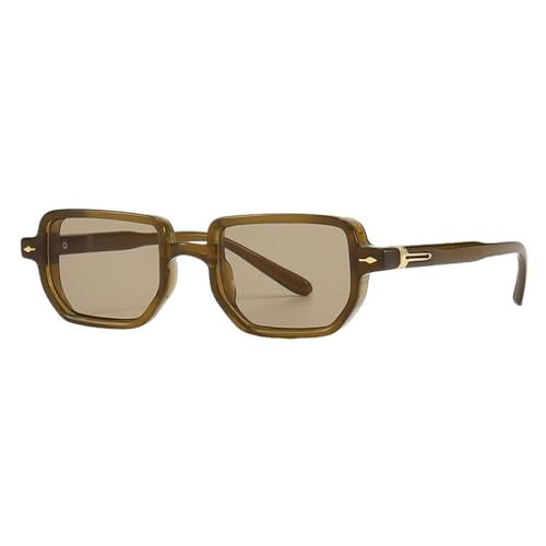 Quadratische Sonnenbrille Retro Damen UV400 Weiblich Grün Braun Männlich Damen Sonnenbrille Für Männer Zubehör, Olivgrün Braun, Einheitsgröße von MUTYNE