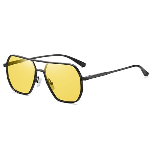 Sonnenbrille aus Aluminium-Magnesium für Herren, photochrome Sonnenbrille für Männer, Nachtsicht, Angeln, Autofahren, Sonnenbrille, Schwarz, Nachtsicht von MUTYNE