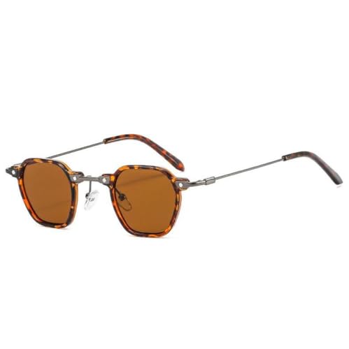 Sonnenbrille aus Metall, PC, Punk, Damen, modisch, Vintage, Sonnenbrille, Herren, quadratisch, UV-Schutz, Leo Tea von MUTYNE