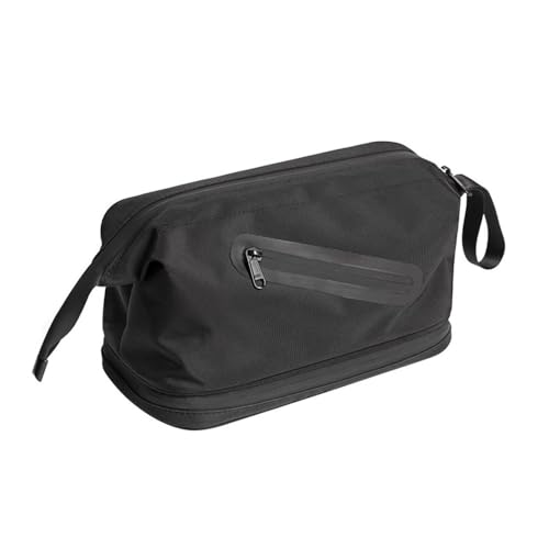 Reise-Kulturbeutel für Damen und Herren Reisezubehör-Aufbewahrungstasche for Herren und Damen, tragbare Kosmetiktasche for Geschäftsreisen (Farbe : Black, Size : 17.5x14.5x27cm) von MXMZSRTH