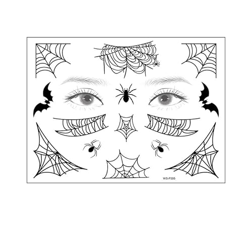 MYAMIA Wasserdichte Spinnennetz-Dunkle Wind-Lustige Make-Up-Halloween-Tätowierungs-Aufkleber-2Pcs Ws-F005 von MYAMIA