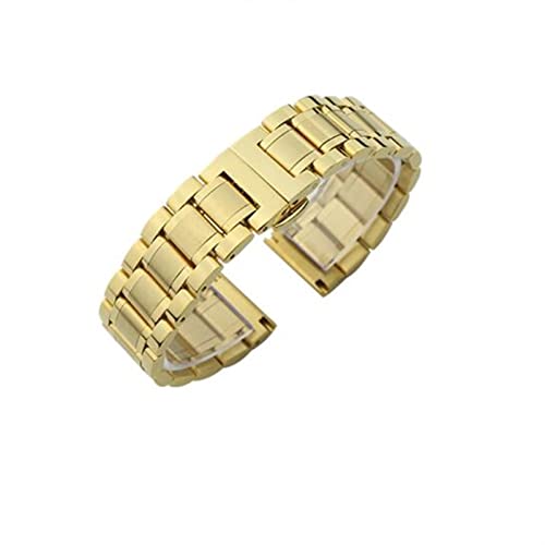 MYOBU 12-24 mm Edelstahlarmband Silber Roségold Gold Uhrenarmband, Goldfarben, 23mm von MYOBU