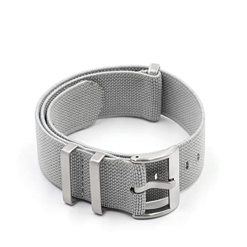 MYOBU Uhrenarmband aus Nylon, elastisches Band, 18 mm, 20 mm, 22 mm, Uhrenarmbänder, Grau, 18mm Silver von MYOBU