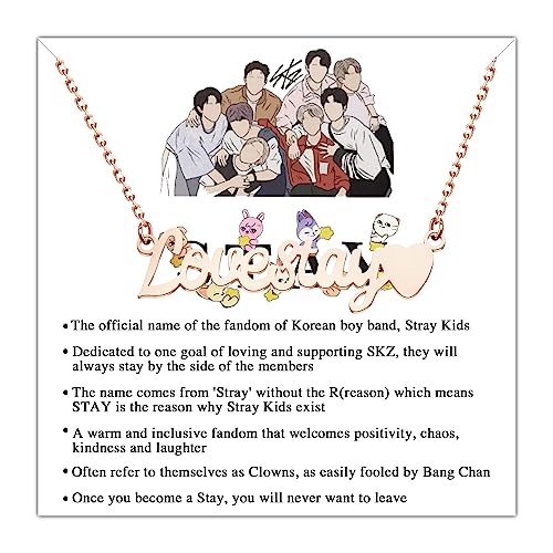 MYSOMY K-POP S-Kids Boy Group Geschenk Love Stay Halskette SKZ Stay Fans Schmuck Geschenk K-POP Musikliebhaber Merchandise, Edelstahl von MYSOMY