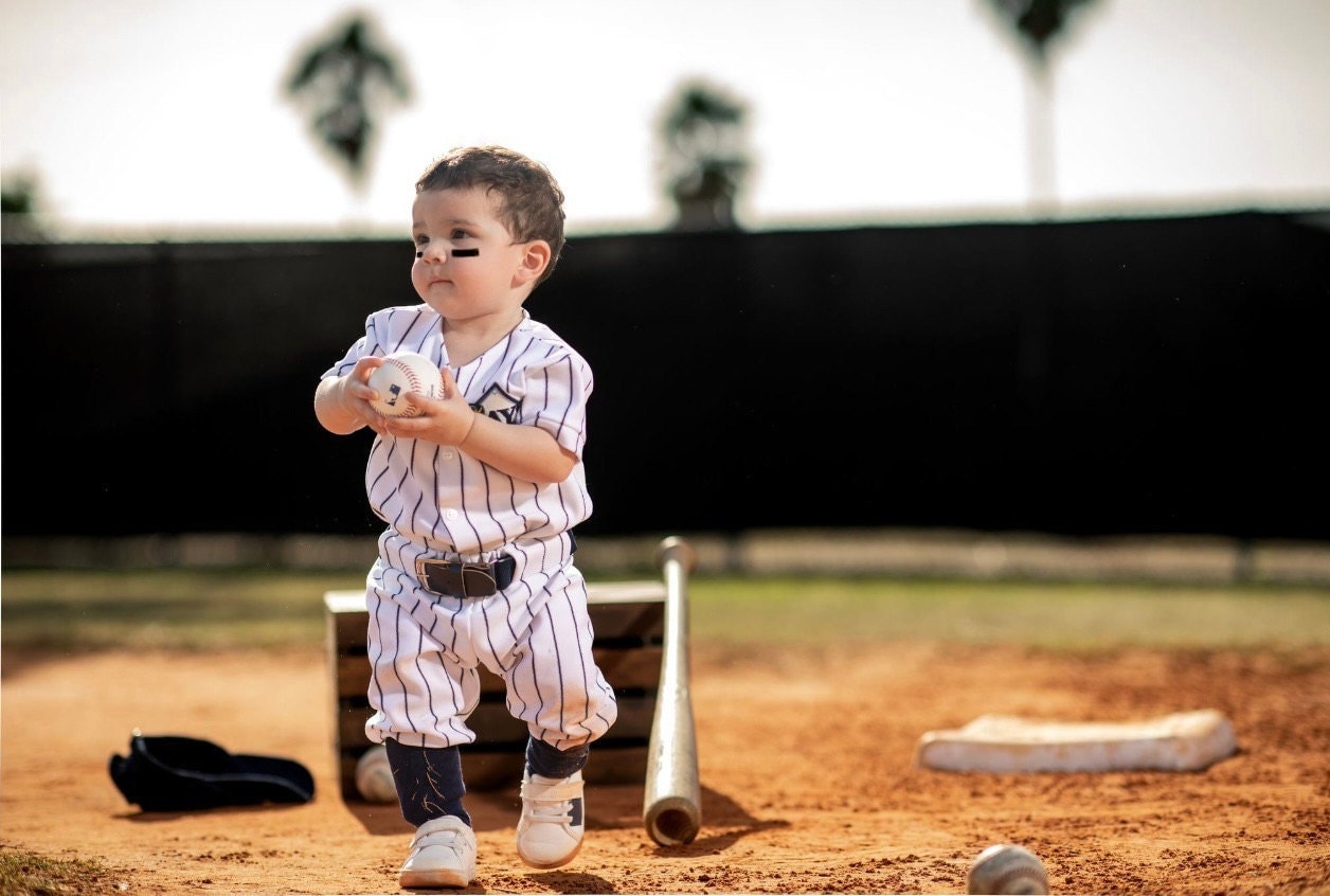 Jungen Baseball Uniform Kleinkind Navy Nadelstreifen Hose & Jersey Enthält Nummer Nur Ask B4 Sie Kaufen Bestimmtes Datum Oder Anpassung von MYSWEETCHICKAPEA