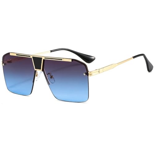 MYSXSWHL Gentleman-Sonnenbrille mit großem Rahmen, modische, exquisite Herren-Sonnenbrille, C16 Gold, Grau, Blau, Sonnenbrille MYSXSWHL Gentleman-Sonnenbrille mit großem Rahmen, modische, exquisite Herren-Sonnenbrille, C16 Gold, Grau, Blau, Sonnenbrille von MYSXSWHL